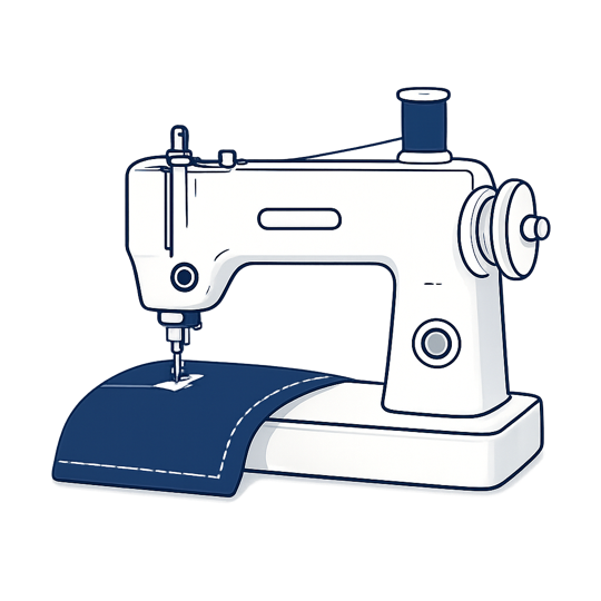 Industrie-Nähmaschine bei der Reparatur