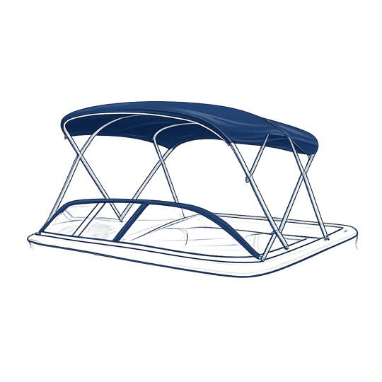Boot mit Bimini-Sonnenverdeck